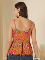 Multicolor Printed Sleeveless Top for Women