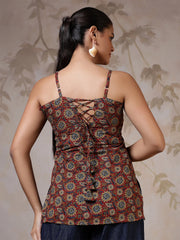 Women Rust Printed Straight Tunic