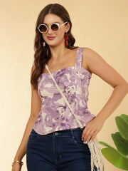 Women Purple Printed Top