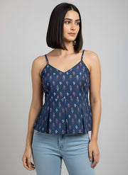 Women Blue Printed Top