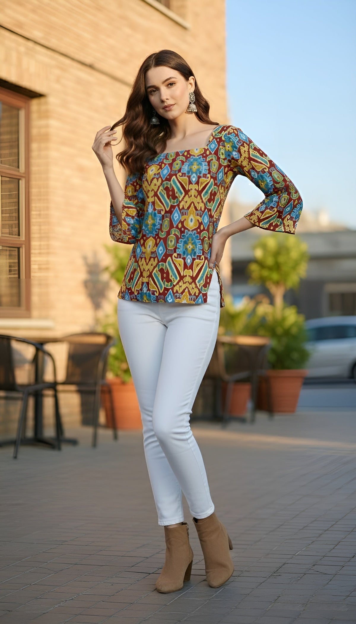 Women Multicolor Printed Straight Tunic