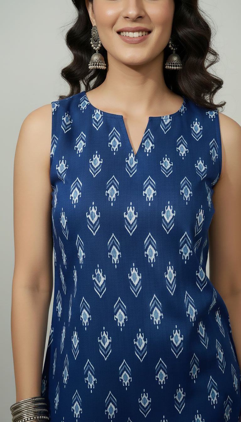 Women Blue Printed Top