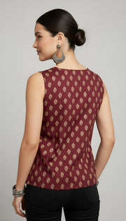Women Maroon Printed Top