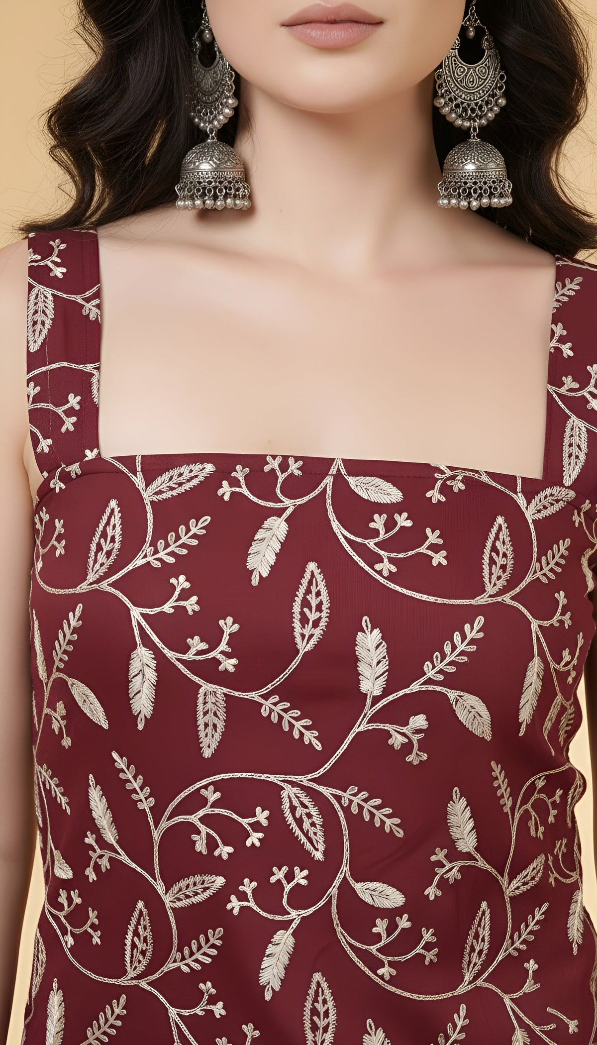 Women Burgundy Printed Top