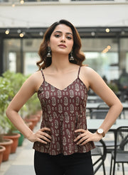 Women Brown Printed Top