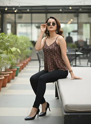 Women Brown Printed Top