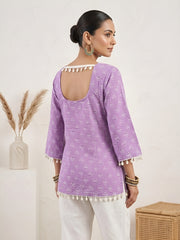 Women Purple Printed Straight Tunic