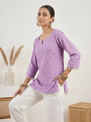 Women Purple Printed Straight Tunic