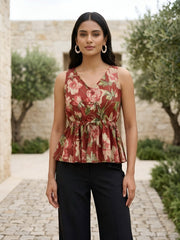 Women Maroon Printed Top