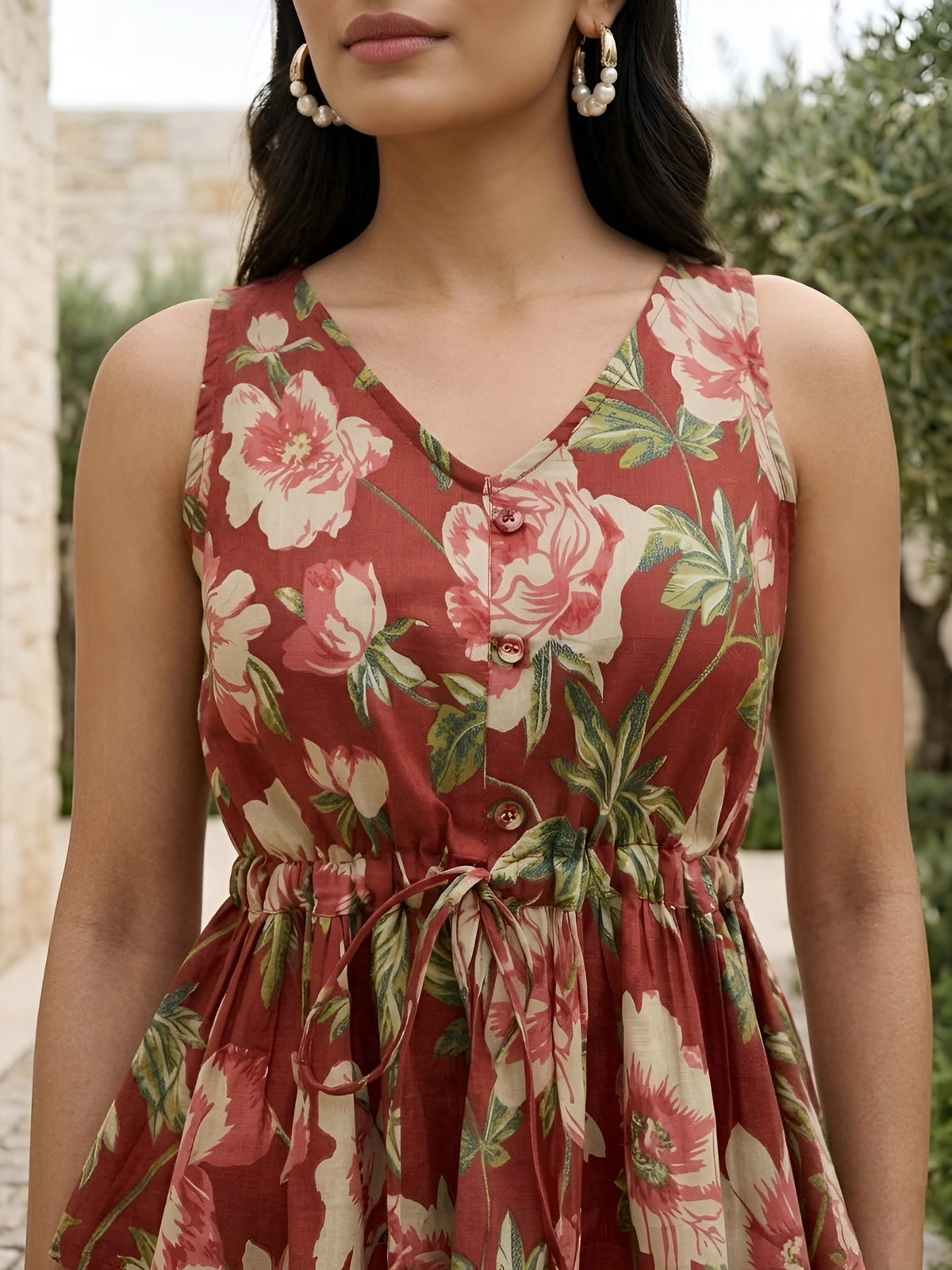 Women Maroon Printed Top