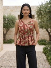 Women Maroon Printed Top