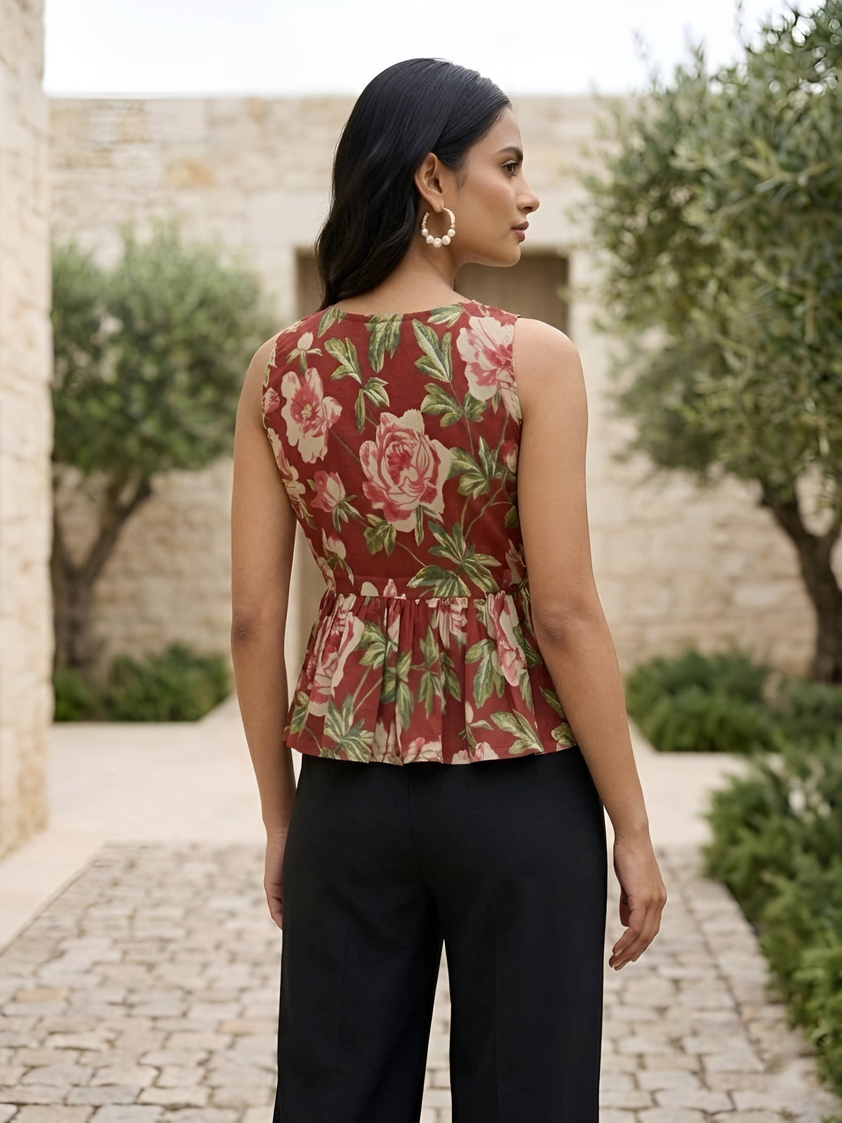 Women Maroon Printed Top