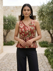 Women Maroon Printed Top