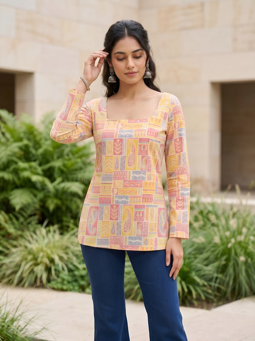 Women Multicolor Printed Straight Tunic