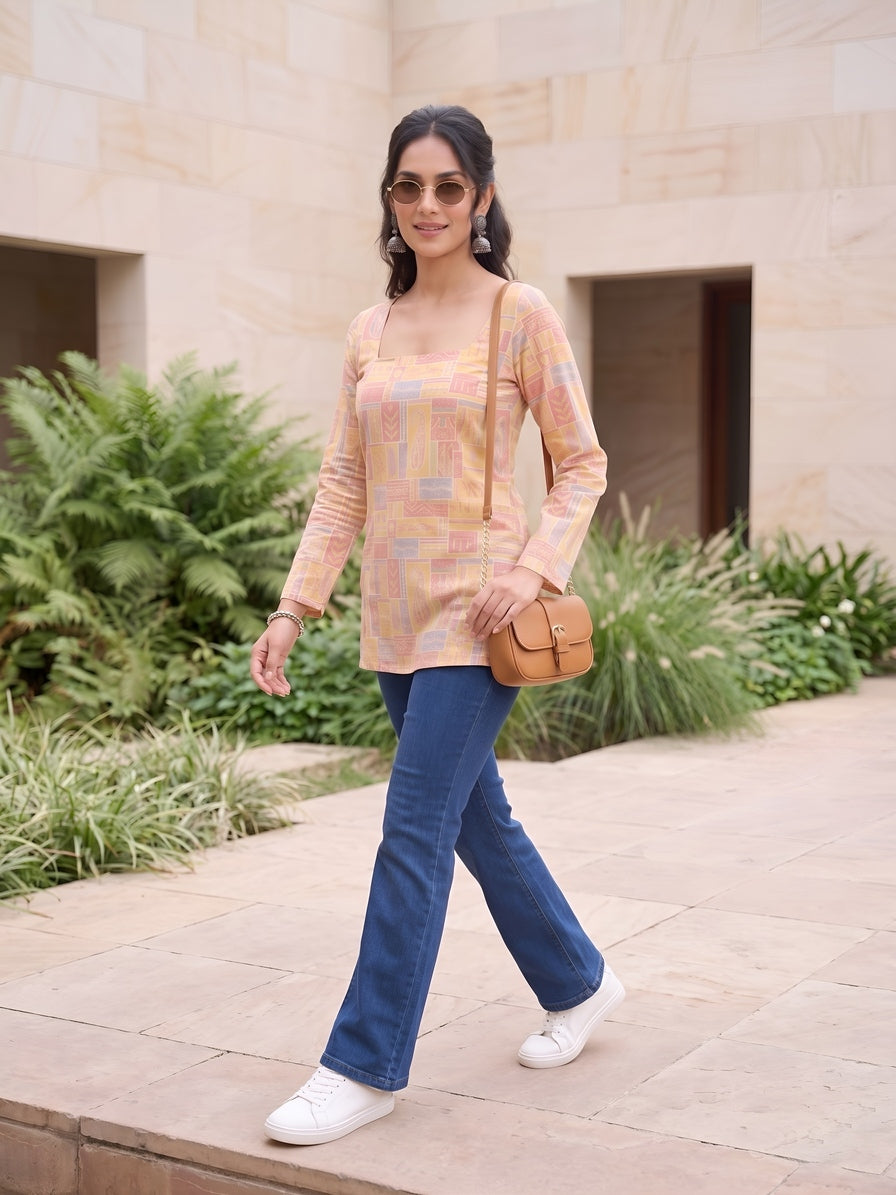 Women Multicolor Printed Straight Tunic