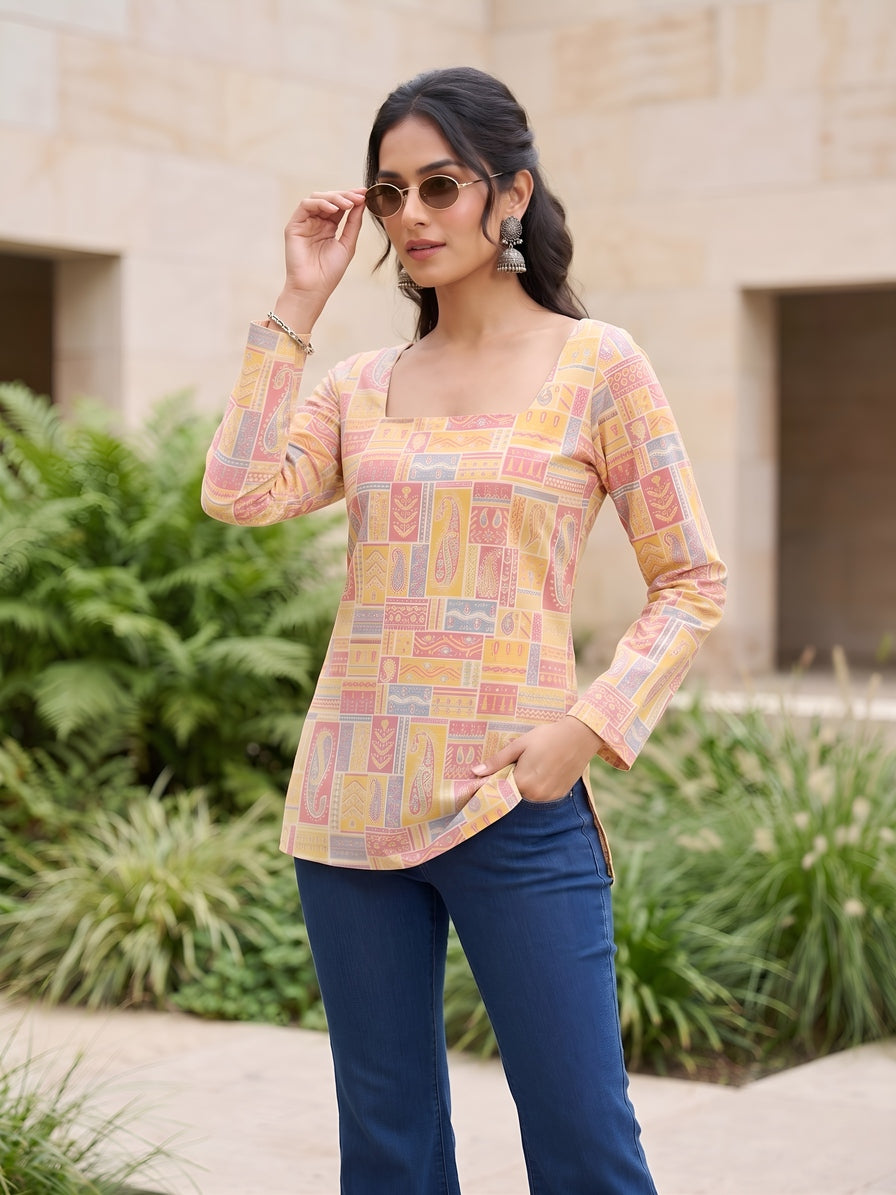 Women Multicolor Printed Straight Tunic
