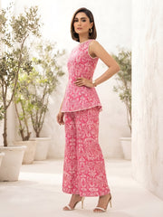 Pink Printed Co-Ord Set for Women