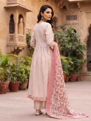 Sharna Off White Anarkali Kurta Set With Dupatta for Women