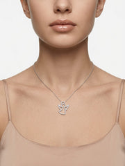 925 Sterling Silver Angel CZ Pendant Necklace for Women