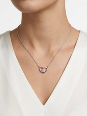 925 Sterling Silver Open Heart CZ Pendant Necklace for Women