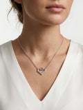 925 Sterling Silver Heart Duo Cubic Zirconia Necklace for Women