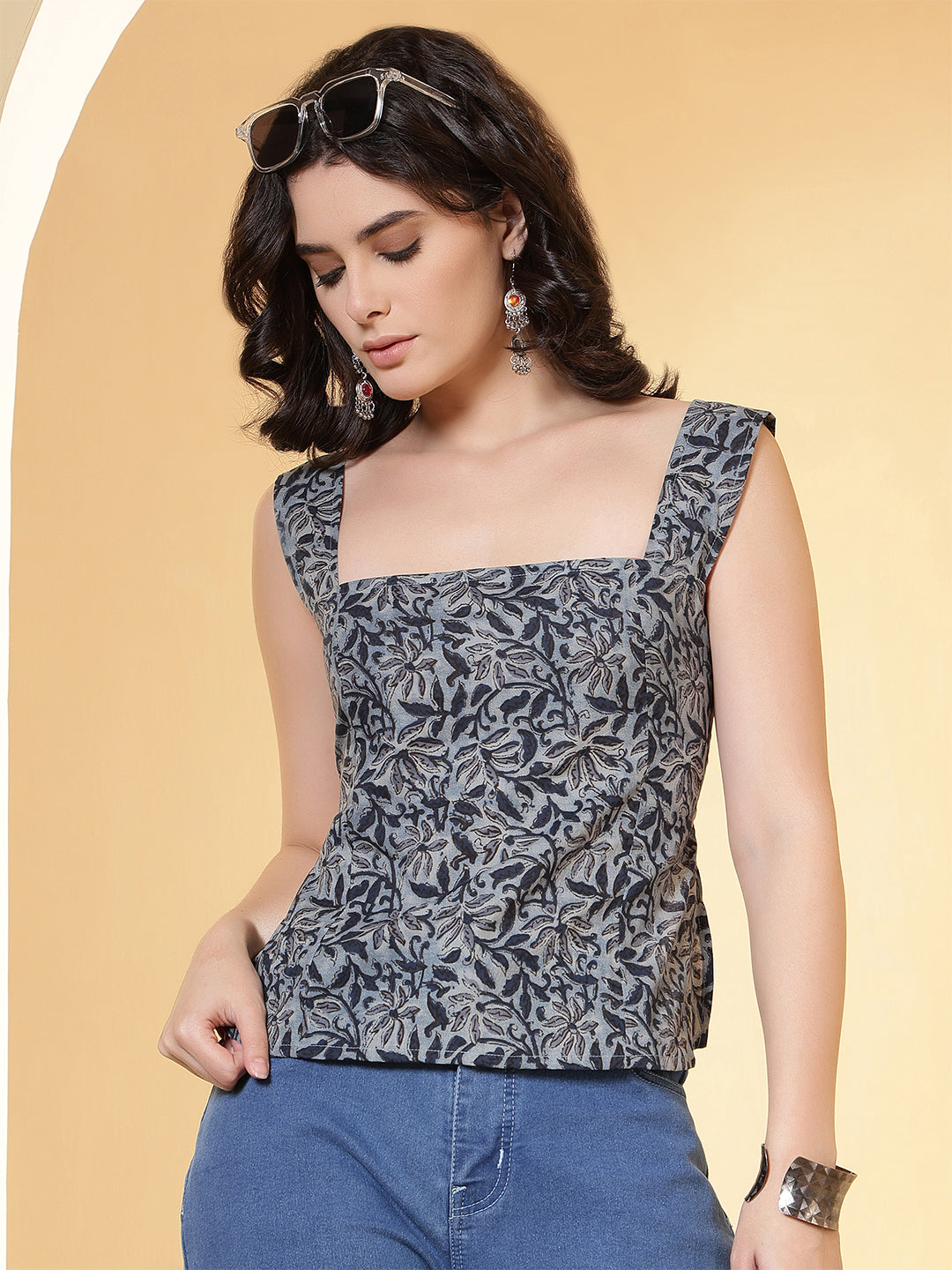 Women Grey Printed Top