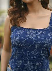 Women Blue Printed Top