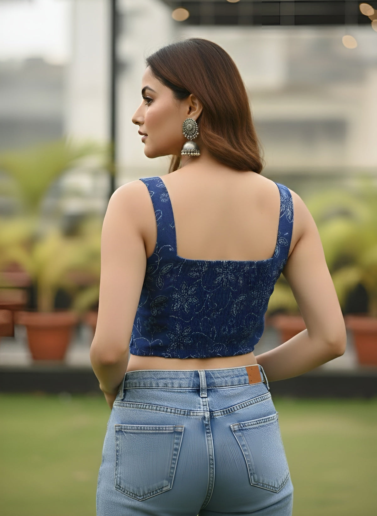 Women Blue Printed Top