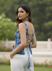 Women Blue Printed Top