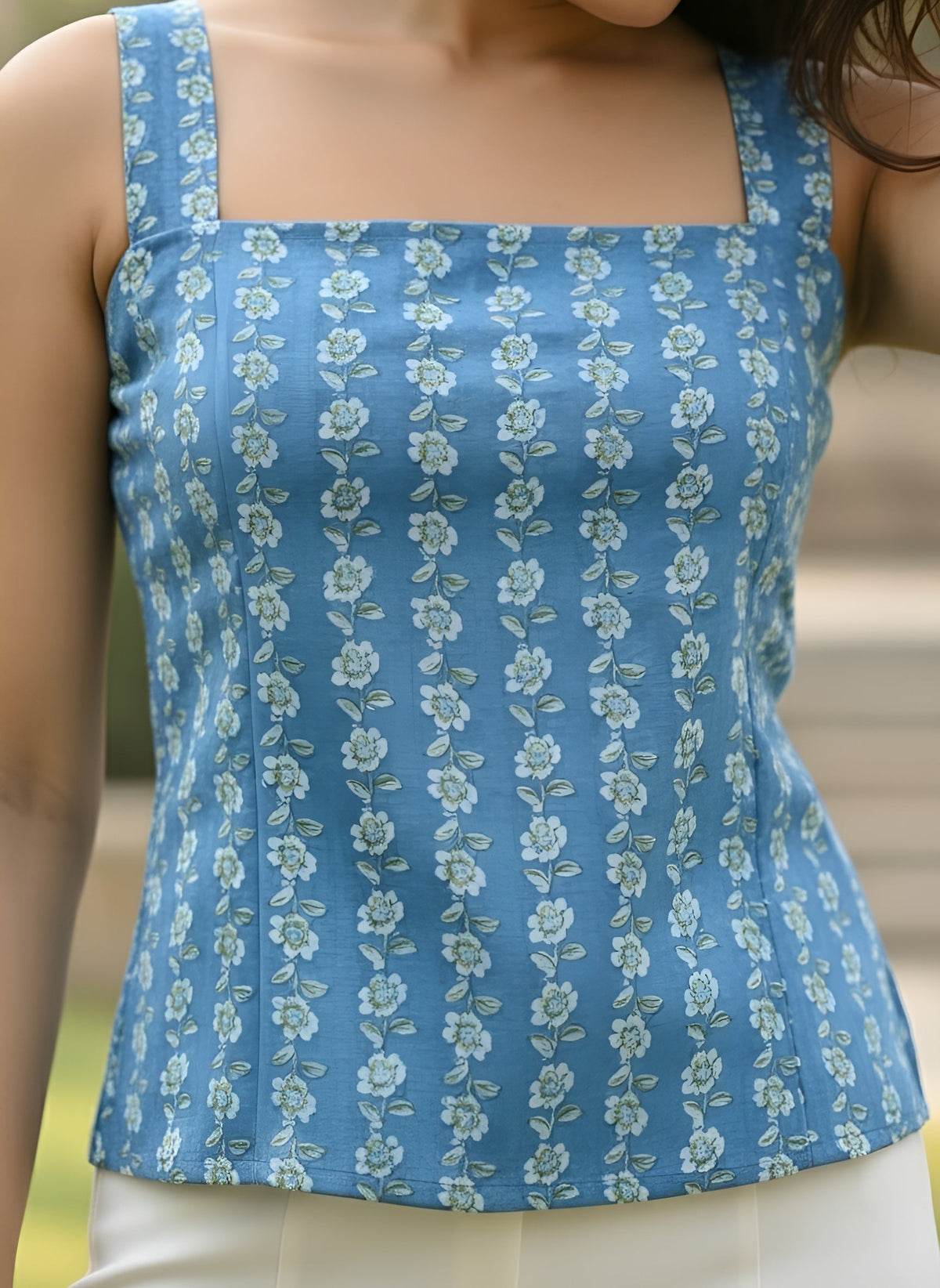 Women Blue Printed Top