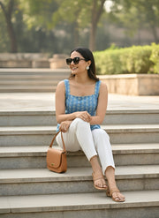 Women Blue Printed Top