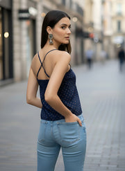 Women Blue Printed Top