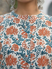Women White Printed Straight Tunic
