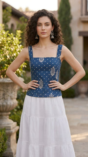 Women Blue Printed Top