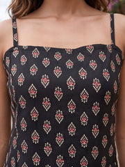 Women Black Printed Top