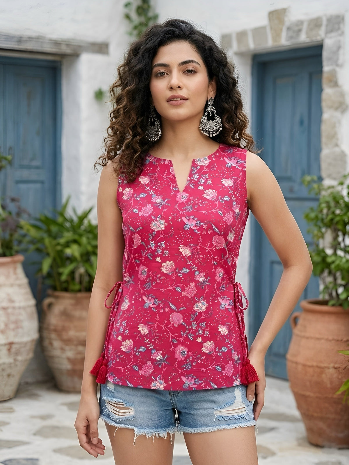 Women Pink Printed Top