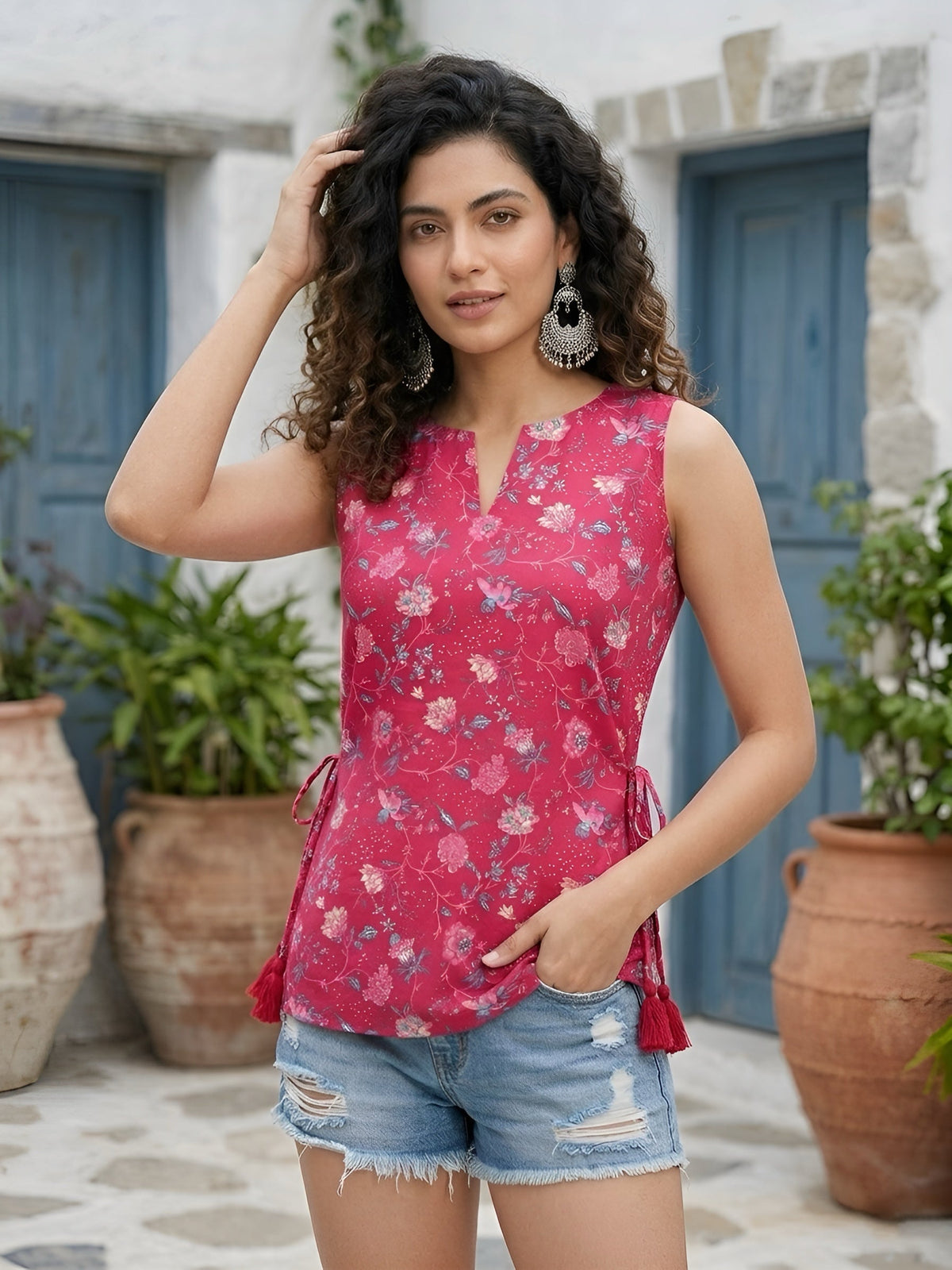 Women Pink Printed Top