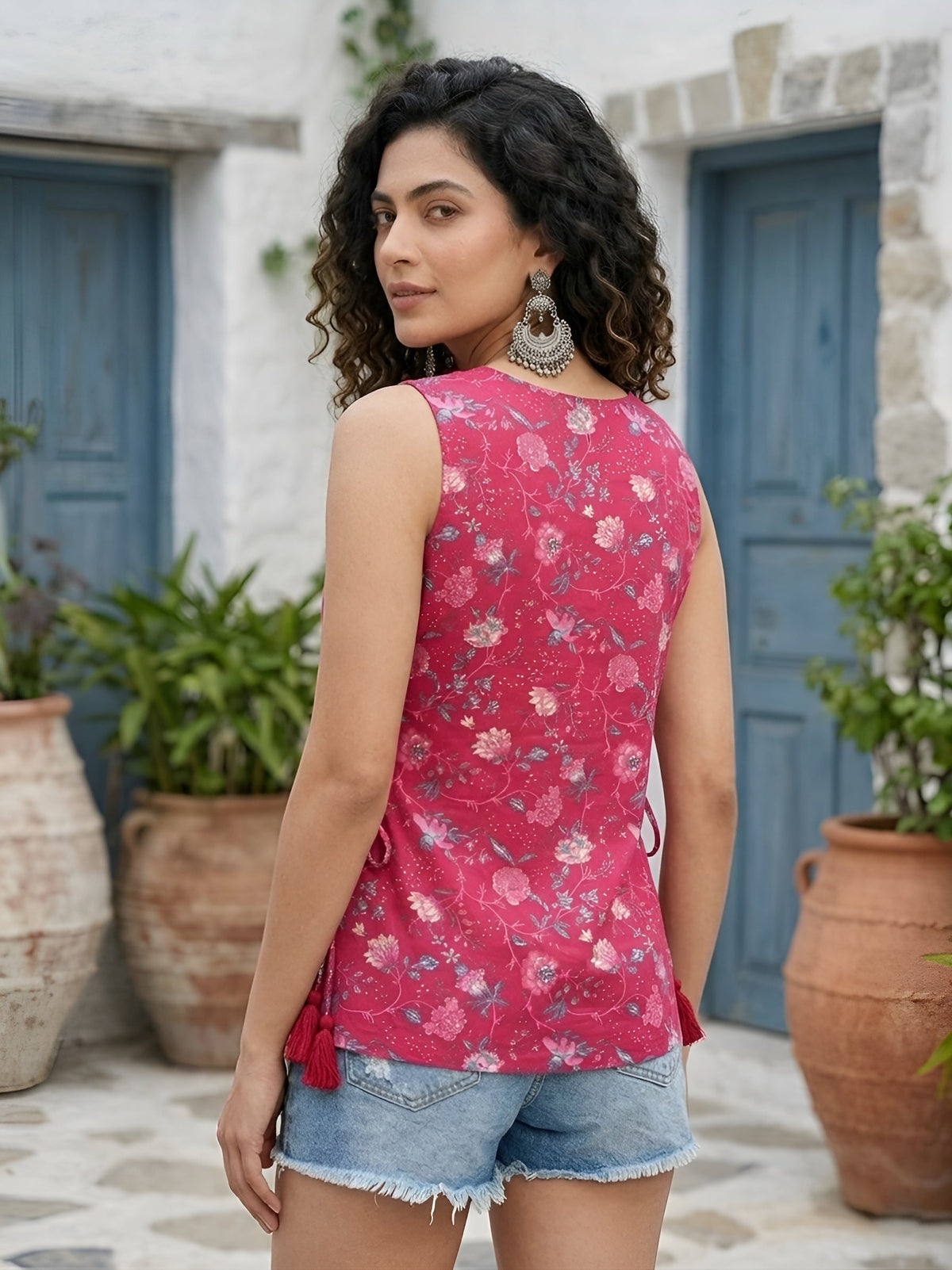 Women Pink Printed Top