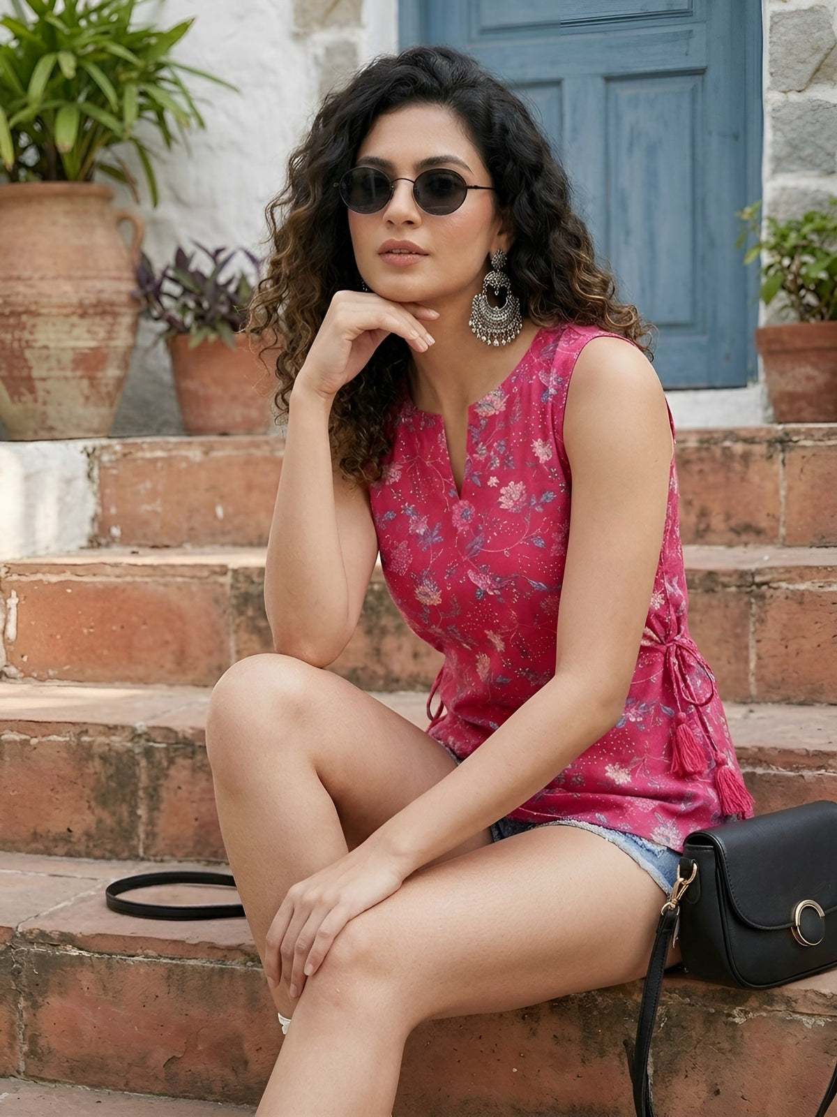 Women Pink Printed Top