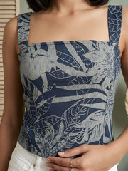 Women Blue Printed Top