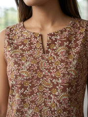 Women Brown Printed Stylish Crop Top