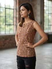 Women Brown Printed Stylish Crop Top