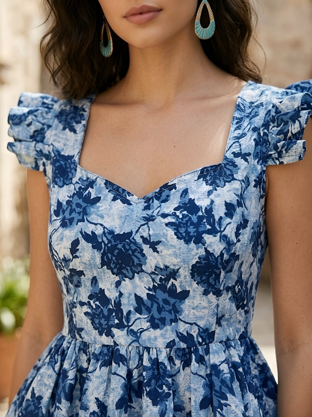 Women Blue Printed Stylish Crop Top
