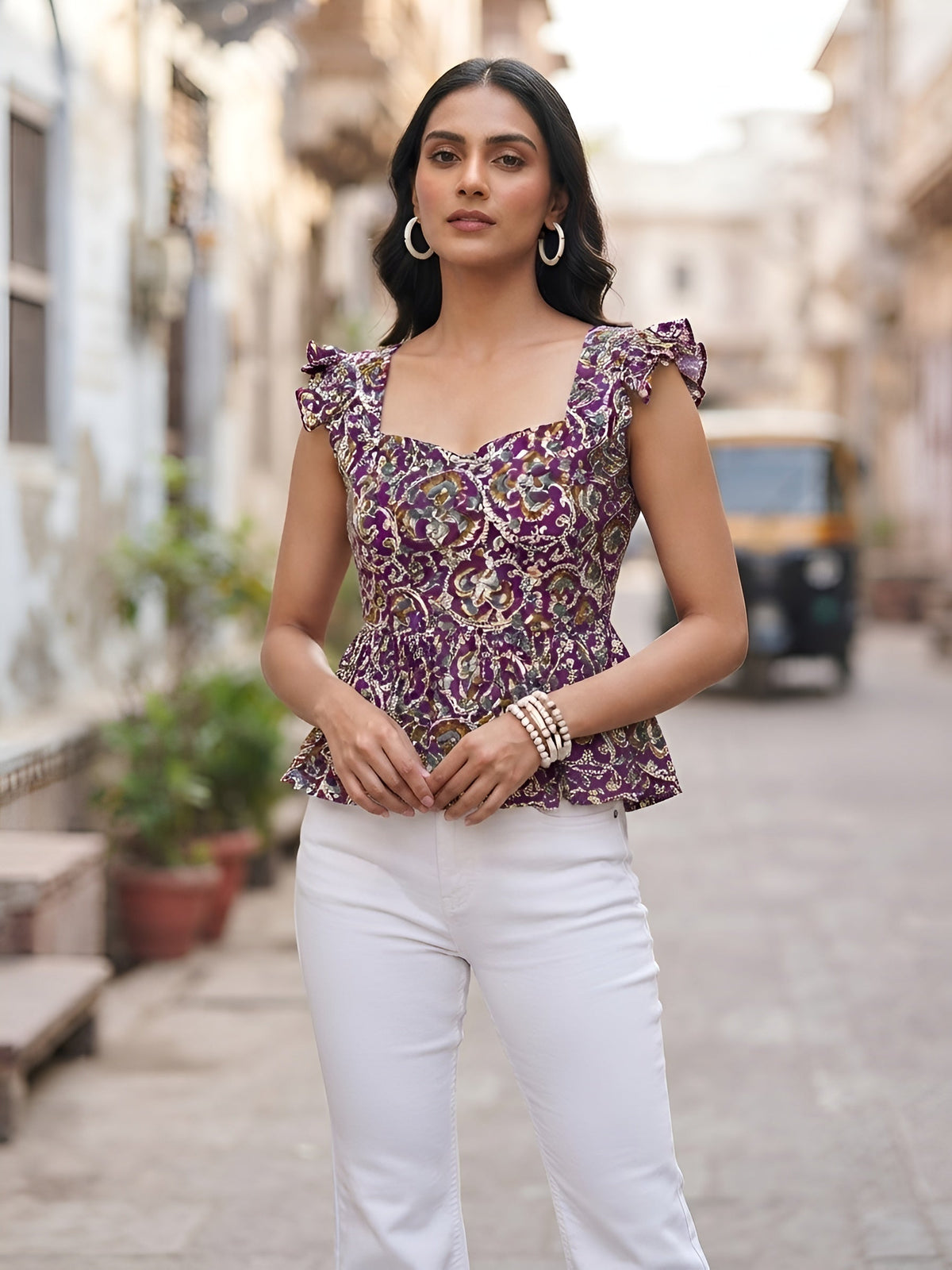 Women Multicolor Printed Stylish Crop Top