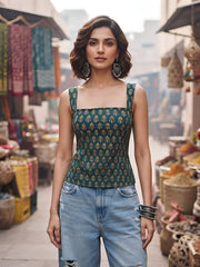 Women Green Printed Top
