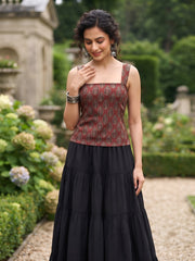 Women Maroon Printed Trendy Top