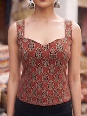 Women Maroon Printed Trendy Top