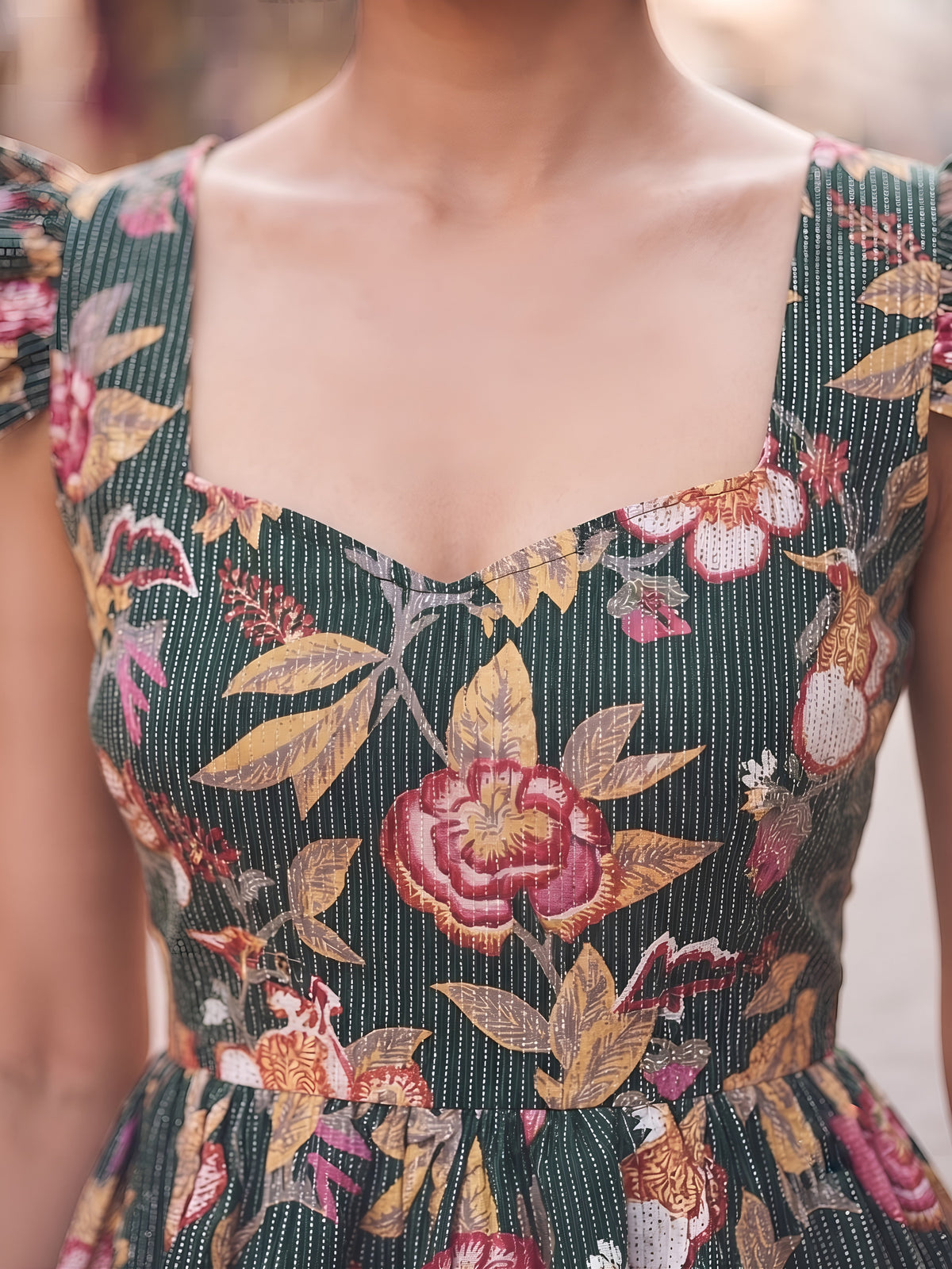 Women Green Printed Stylish Crop Top