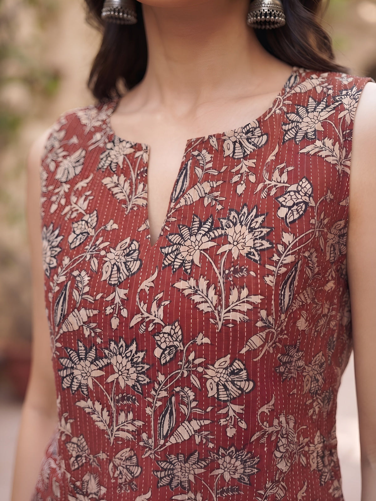 Women Maroon Printed Trendy Top