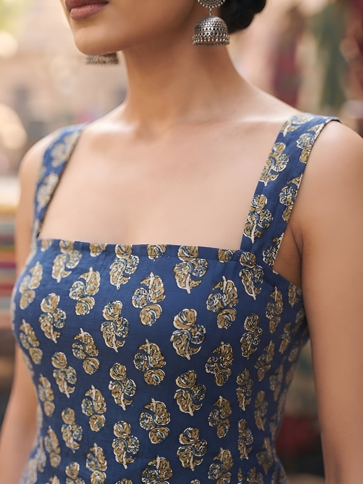 Women Blue Printed Stylish Crop Top